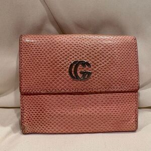 Vintage GUCCI GG Marmont Compact Wallet Bifold Leather Pink Blush Coin Purse